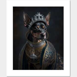 Black Mini Pinscher - Medieval Queen Posters and Art